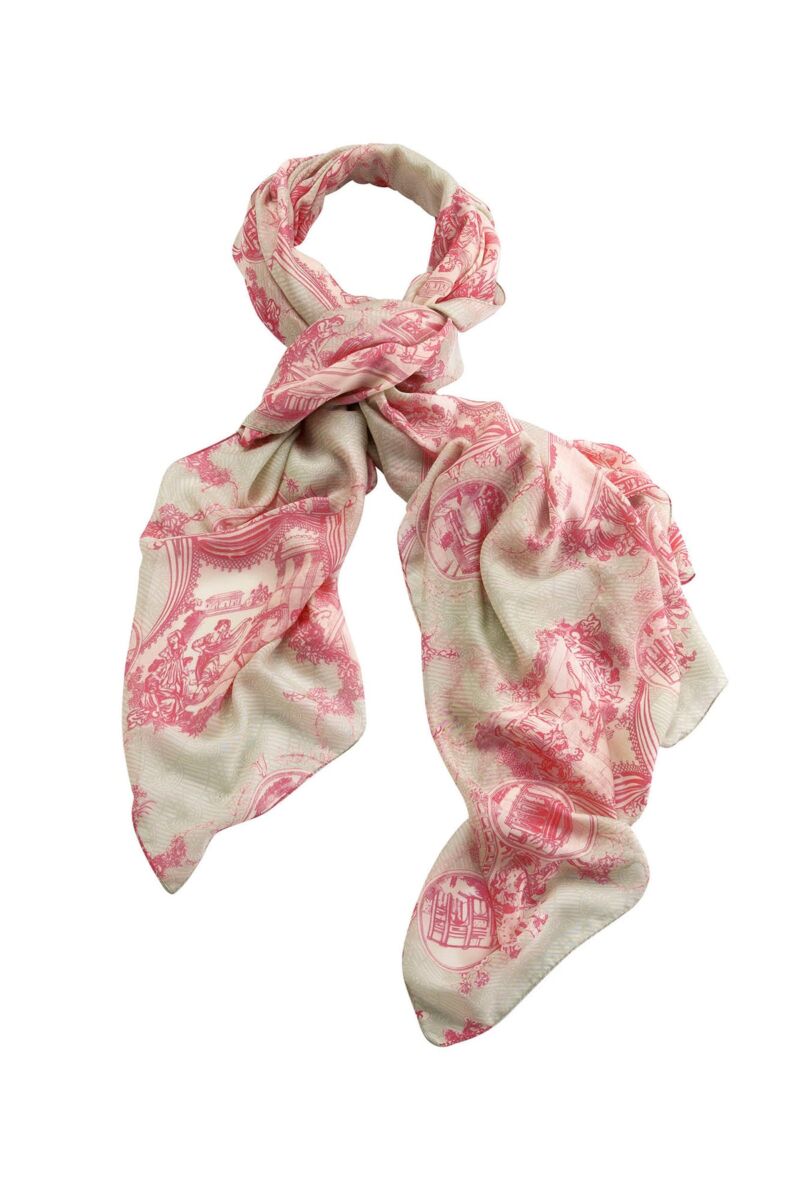 One Hundred Stars Ancient Columns Scarf Pink