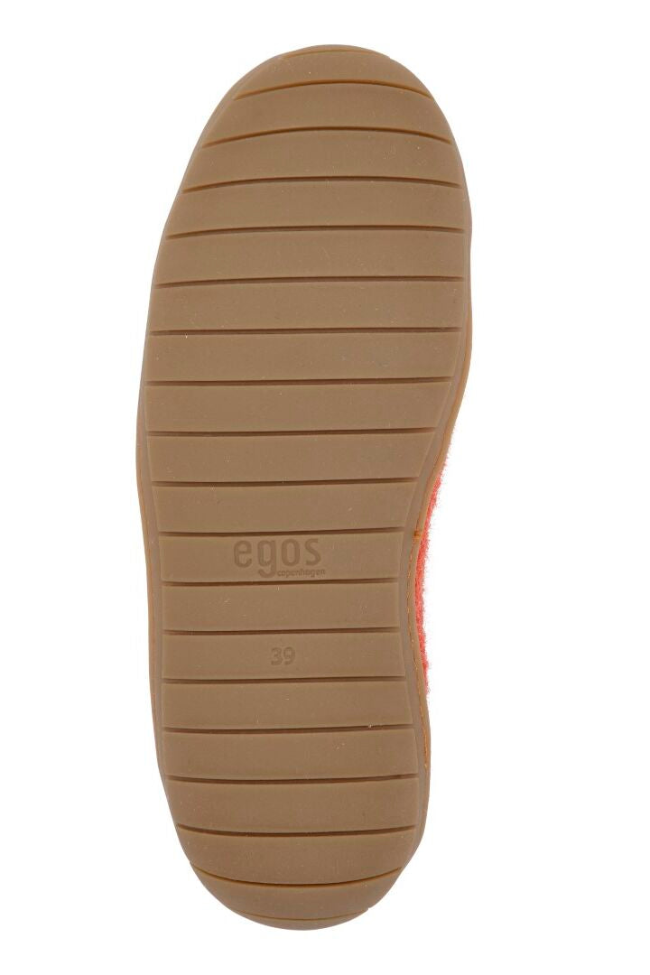 Egos Shoes Merino Wool Rubber Soled Slippers Rust Red
