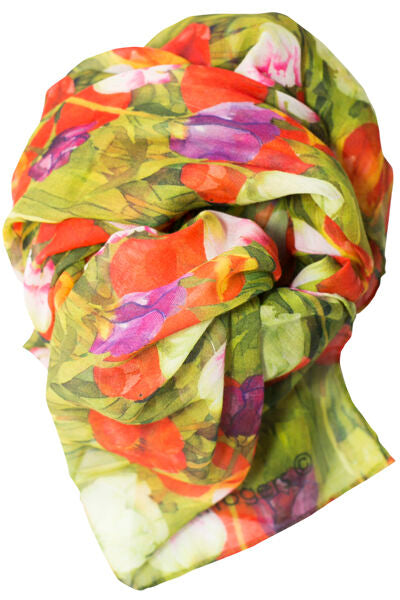 Mary Ann Rogers Tulip Scarf Red