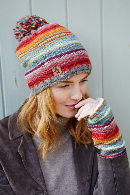 Pachamama Seville Bobble Beanie Orange