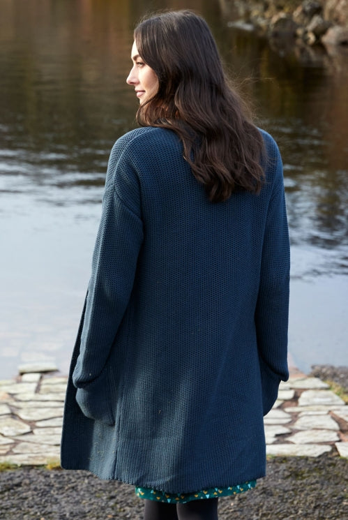 Nomads Long Textured Stitch Cardigan Sea