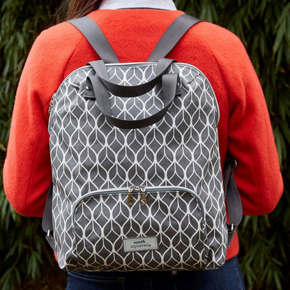 Earth Squared Grey Geometric Backpack