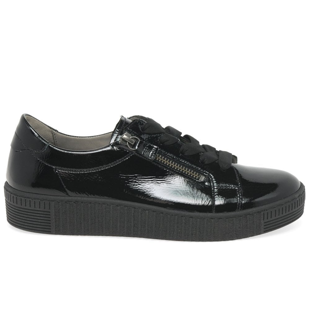 Gabor Shoes Wisdom Black Patent Trainer