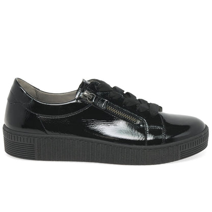 Gabor Shoes Wisdom Black Patent Trainer