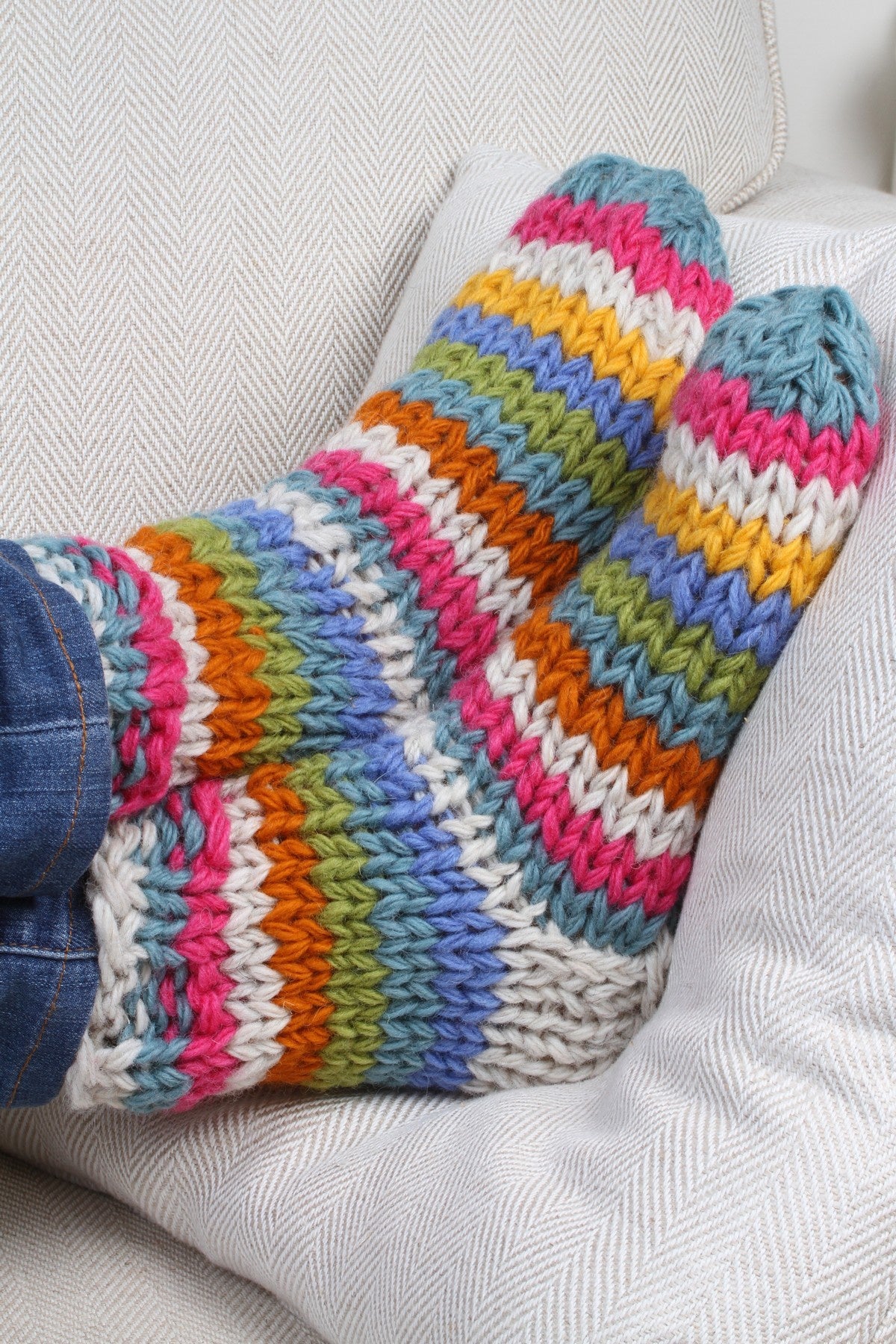 Pachamama Riobama Sofa Socks Oatmeal Stripe