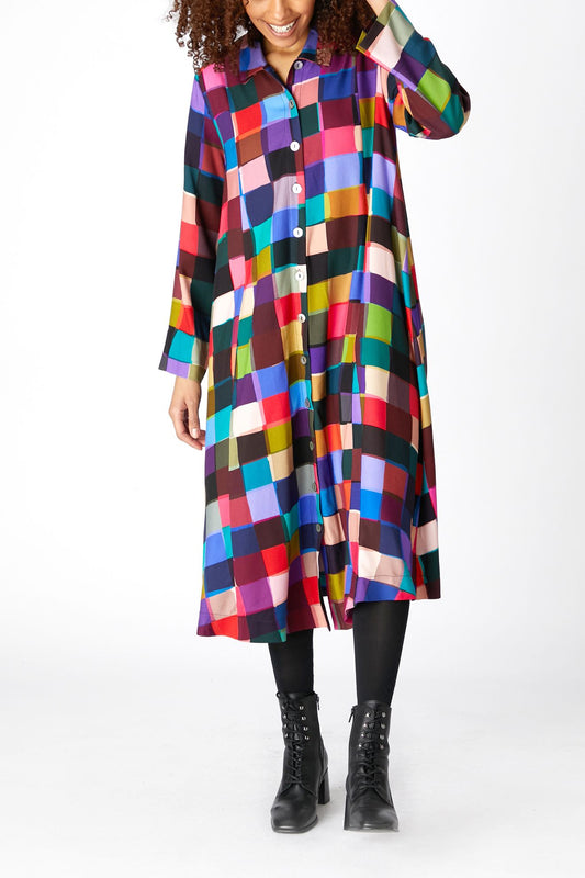 Sahara Harlequin Print Shirt Dress