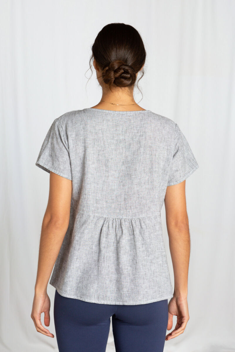 Cut Loose Crosshatch Patch Top White