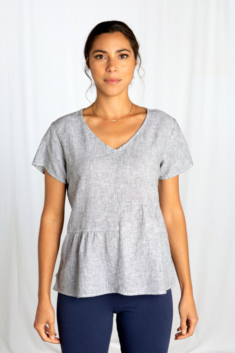 Cut Loose Crosshatch Patch Top White