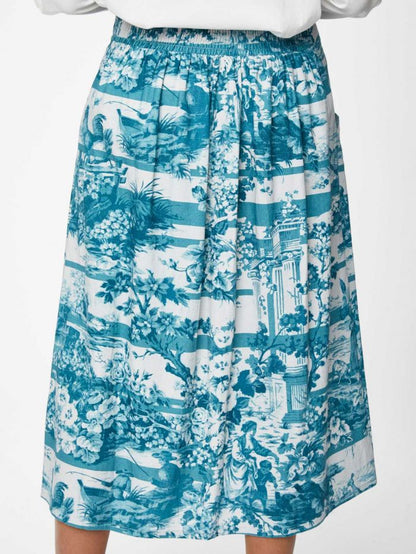 Thought Toile De Jouy Skirt Lagoon Blue