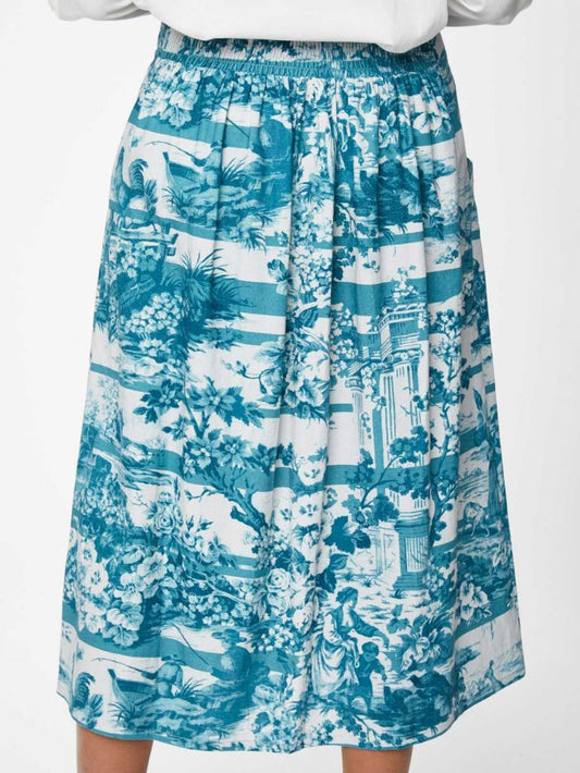 Thought Toile De Jouy Skirt Lagoon Blue