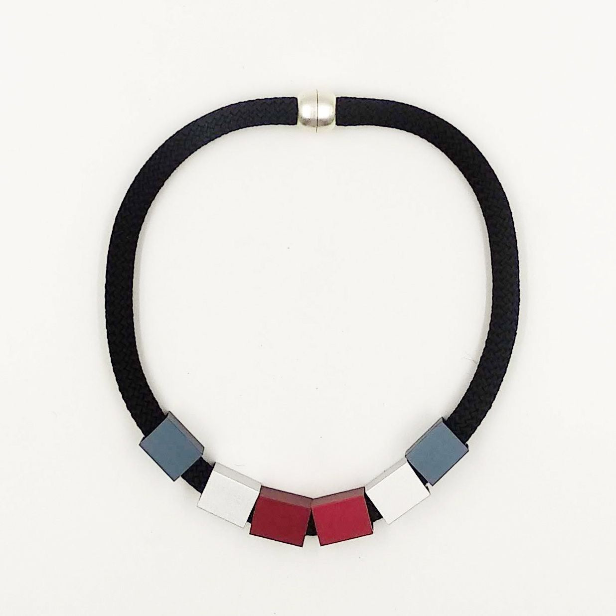 Christina Brampti Square Bead Cord Necklace Red