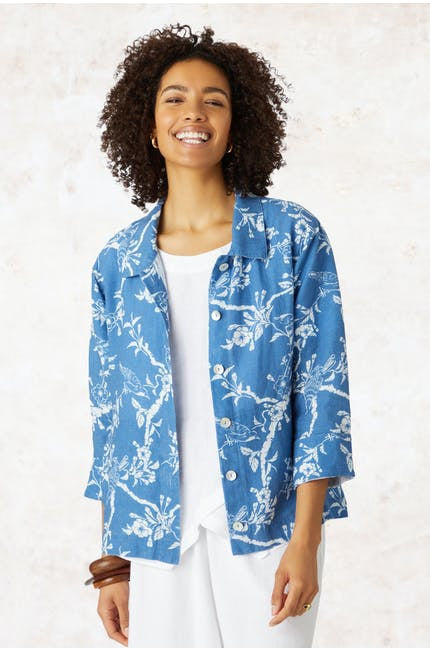 Sahara Vintage Kimono Print Jacket Porcelain