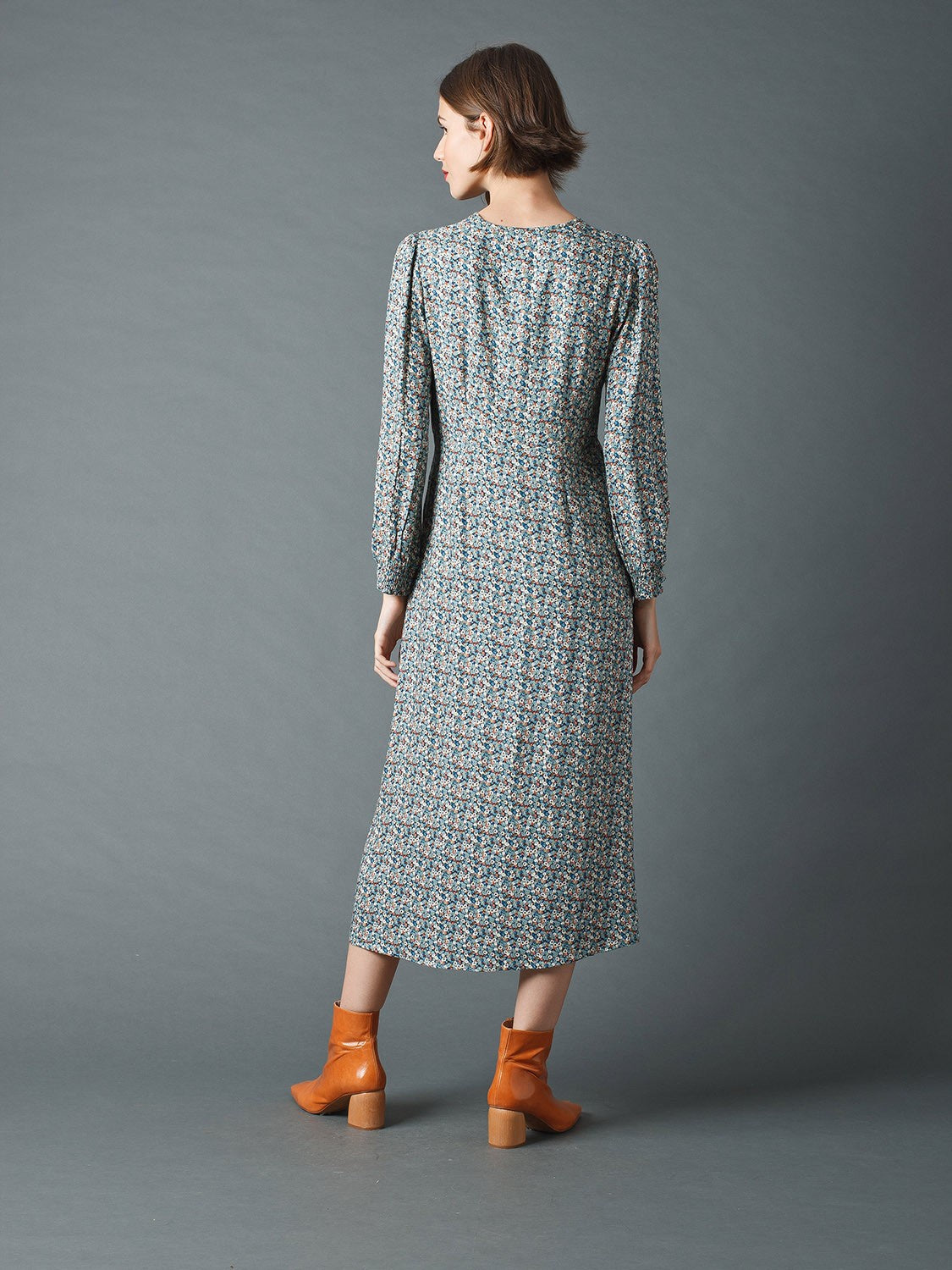 Indi & Cold Aquamarine Floral Dress