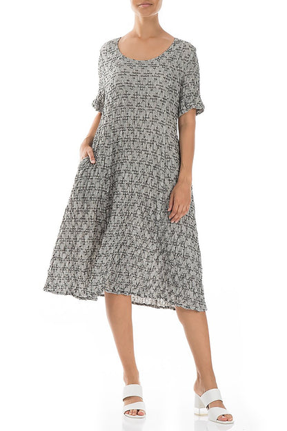 Grizas Grey Textured Linen 91505 Dress