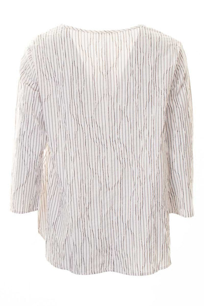Cut Loose A-Line Top Crinkle Stripe White