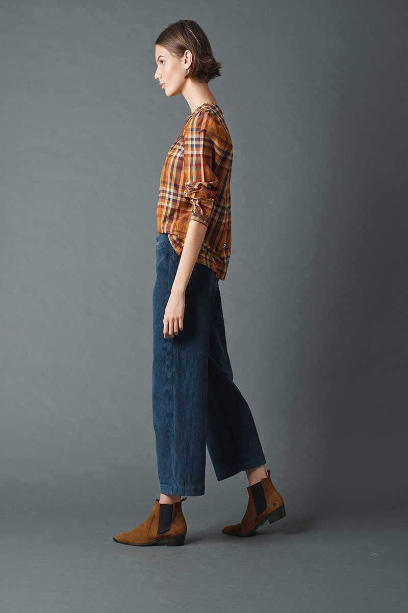 Indi & Cold Corduroy Cropped Trousers Acero