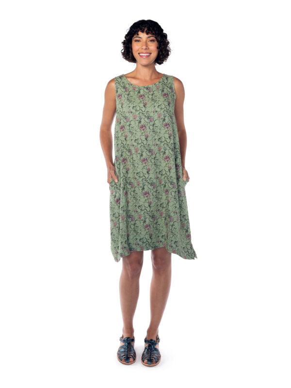 Cut Loose Easy Shorter Tank Dress Meadow Green