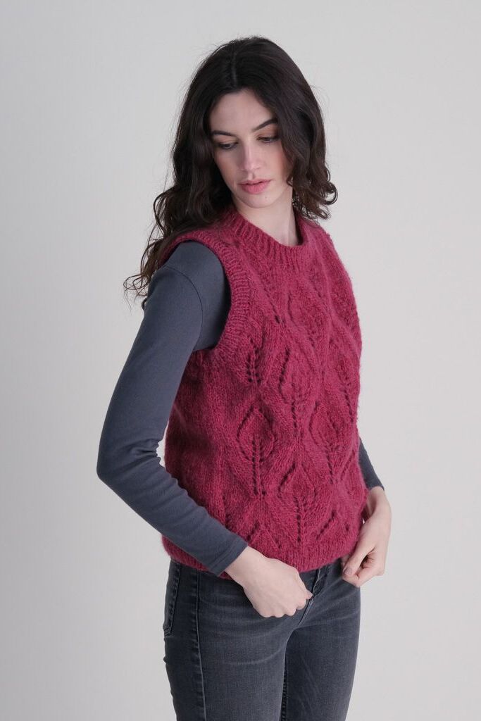Bibico Bailey Knitted Vest Bouganville Pink