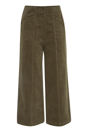 Ichi Cordy Trousers Ivy Green