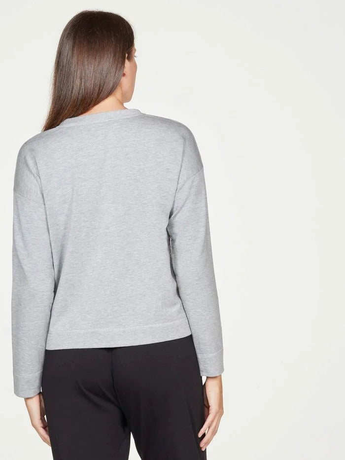 Thought Life Drawing Sweater Grey Marble
