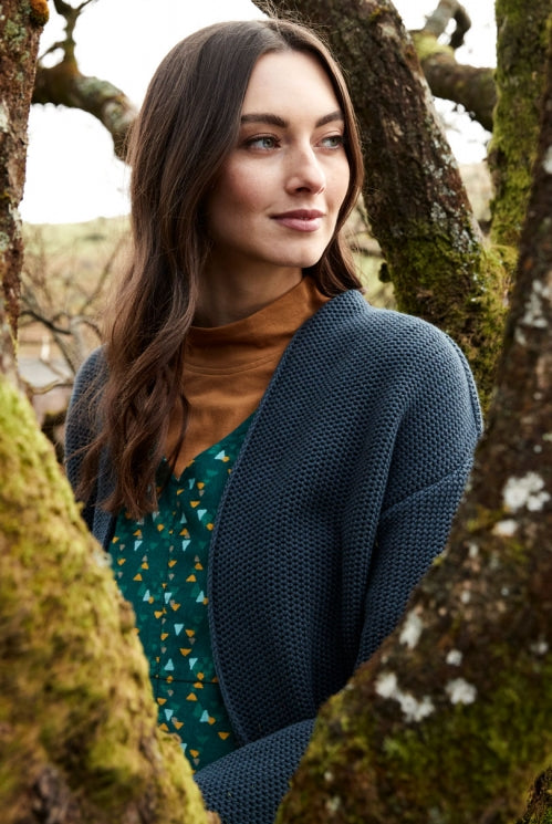 Nomads Long Textured Stitch Cardigan Sea