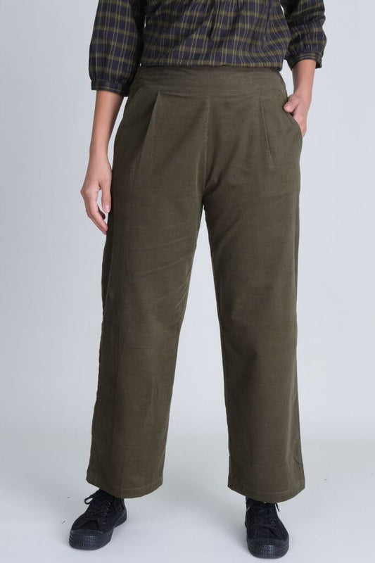 Bibico Carine Day Green Cord Trousers Green