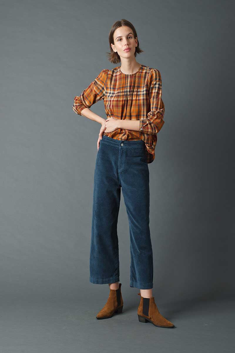 Indi & Cold Corduroy Cropped Trousers Acero