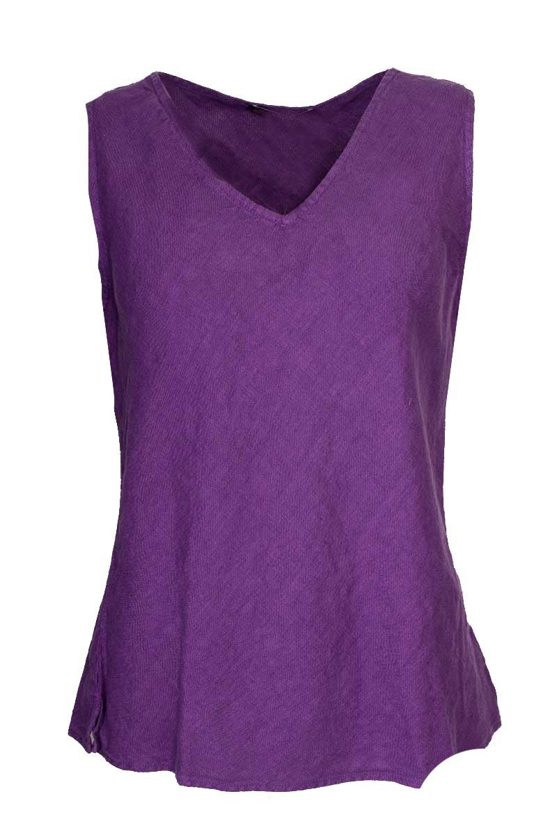 Cut Loose V-Neck Bias Tank Damson