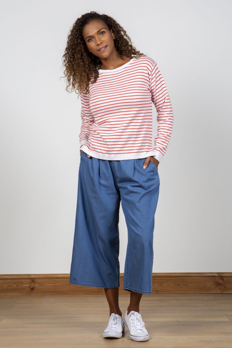 Lily and Me Meadow Stripe Jumper Papaya