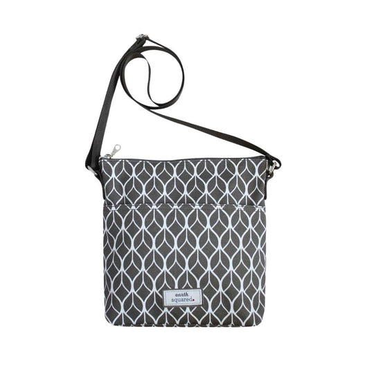Earth Squared Grey Geometric Messenger Bag