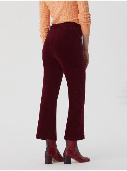 Nice Things Elastic Corduroy Trousers Dark Vine