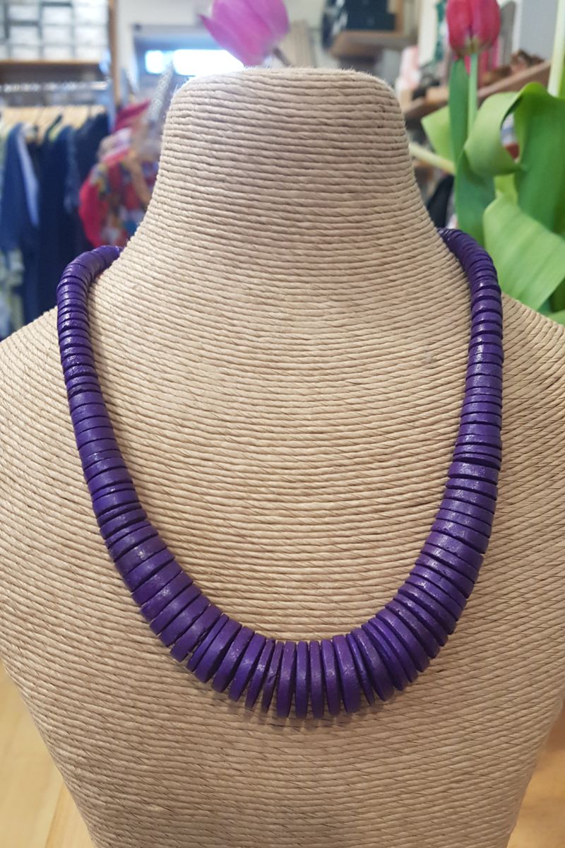 Lotus Feet Purple disk necklace