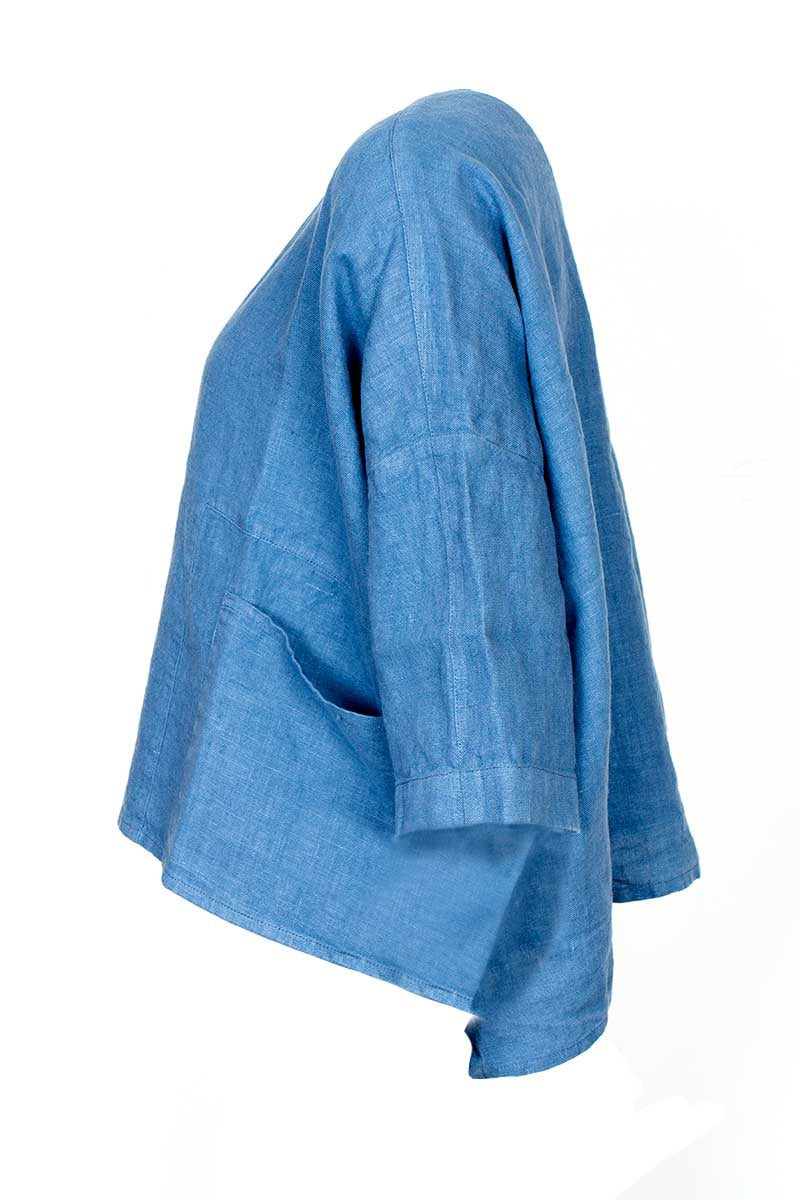 Grizas Blue Boxy Linen 71170 Jacket