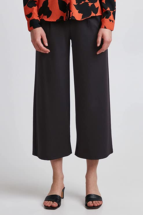 Ichi Kate Trousers Wide Black