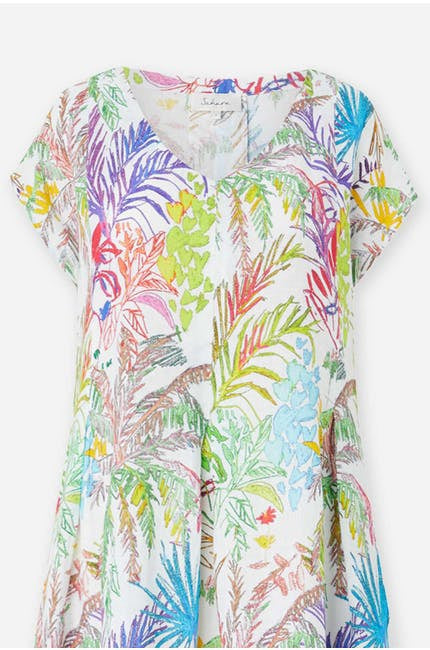 Sahara Chalk Jungle Linen Dress