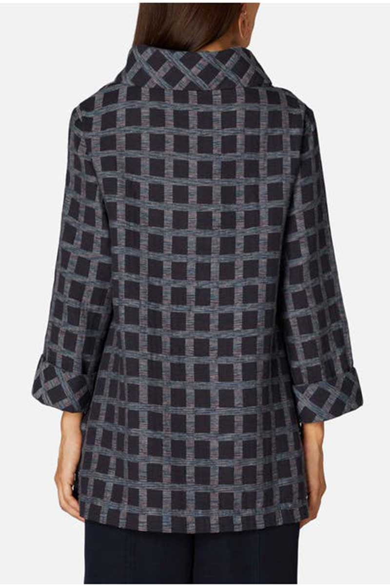 Sahara Cotton Ikat Check Tunic Navy