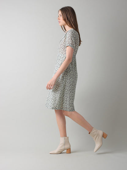 Indi & Cold Floral Print Midi Dress Cyan