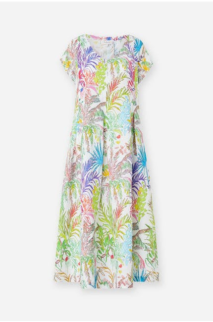 Sahara Chalk Jungle Linen Dress