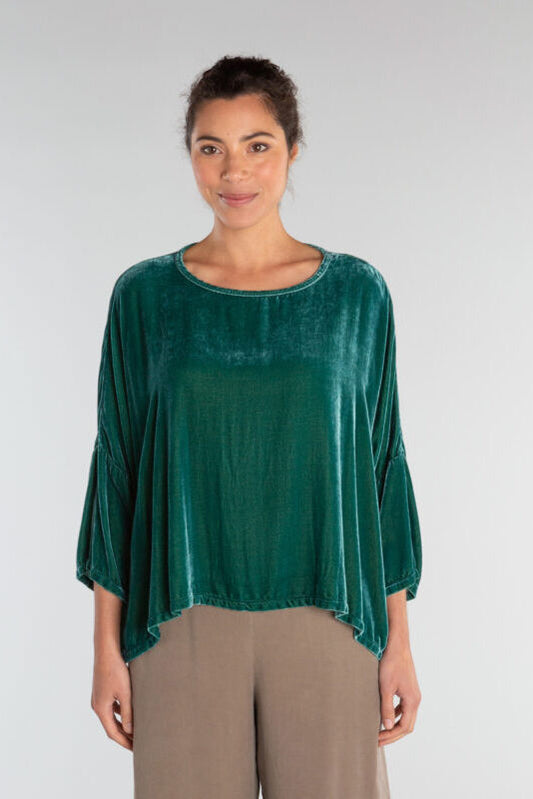 Cut Loose Velvet Crop Top Tranquil