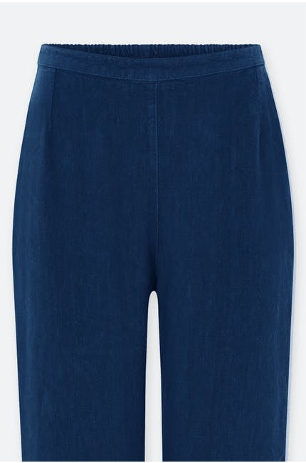 Sahara Textured Linen Slim Trouser Midnight