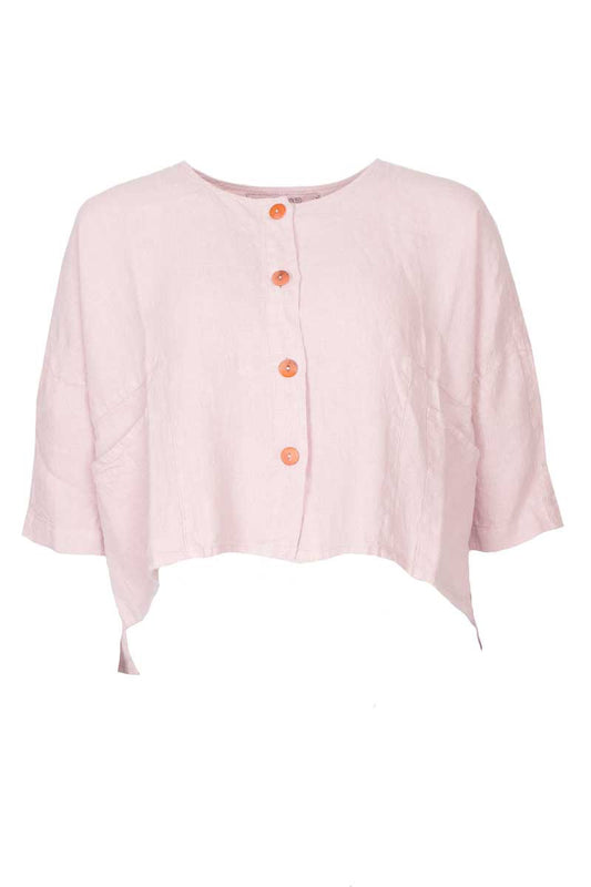 Grizas Pink Boxy Linen 71170 Jacket