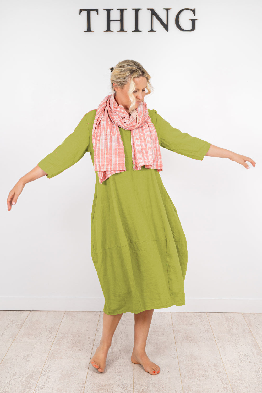 Linen Seamed 7149 Dress