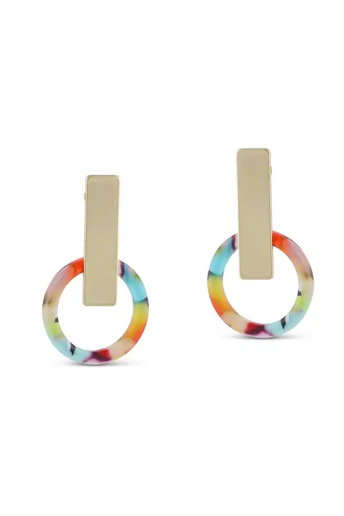 Big Metal Jewellery Eva Resin Earrings Red