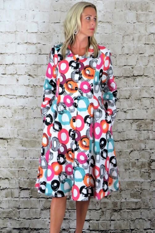 Out of Xile Linen Shirt Dress Cerise