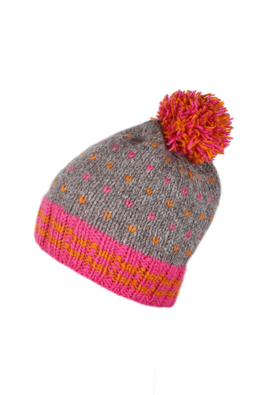 Pachamama Bantry Bay Bobble Beanie Pink