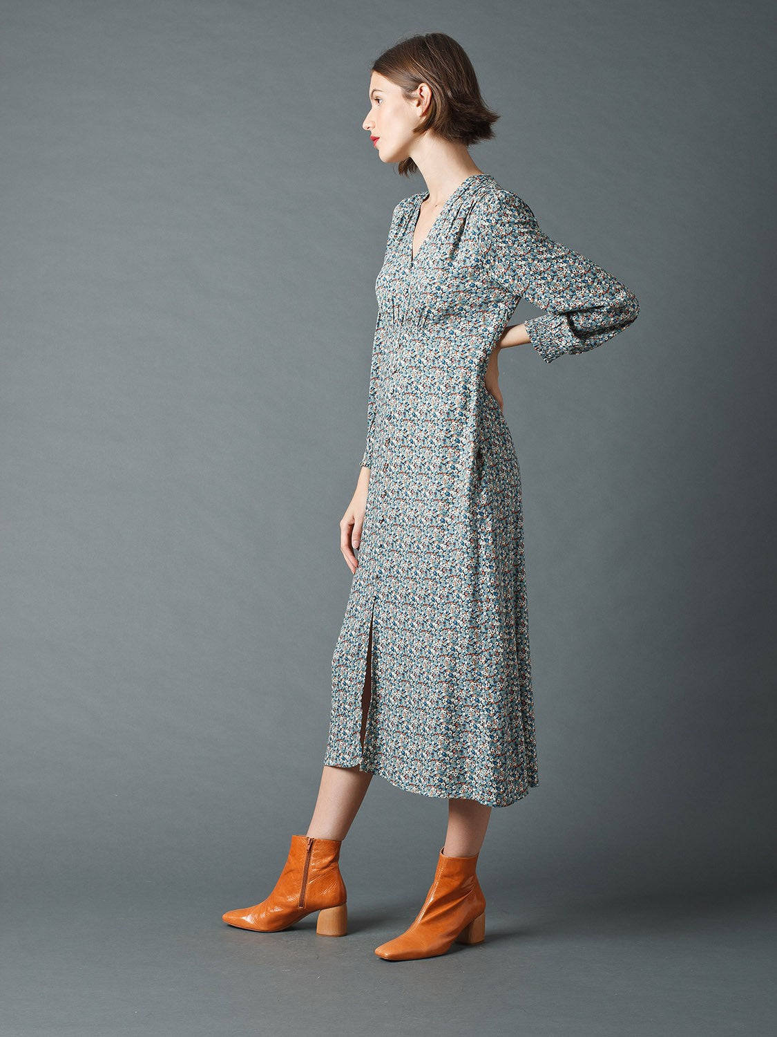 Indi & Cold Aquamarine Floral Dress