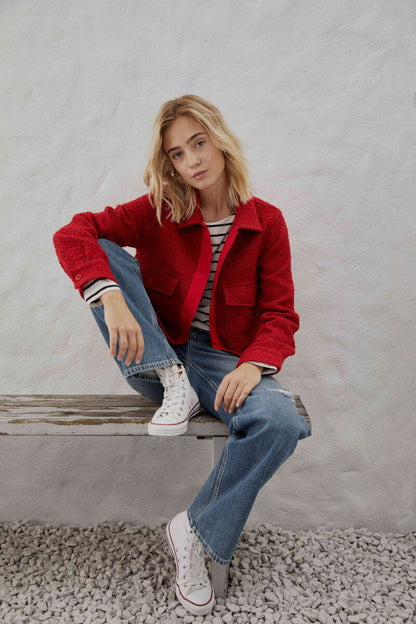 Smith & Soul Boucle Jacket Sugar Red Red