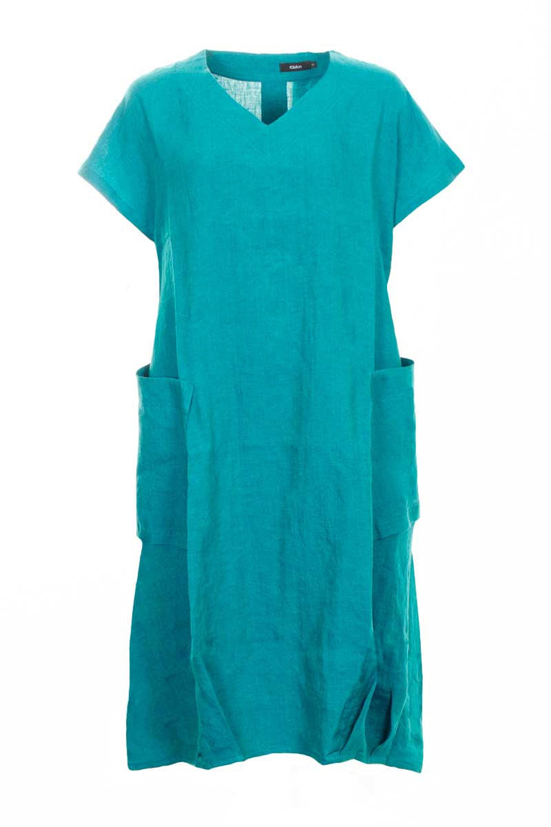 Ralston Iris Linen Dress Caribbean