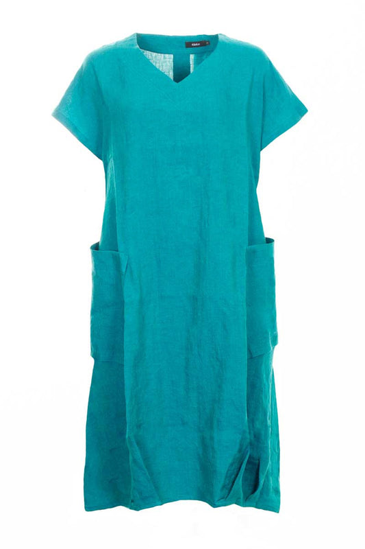 Ralston Iris Linen Dress Caribbean