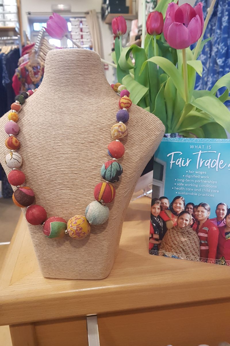 Just Trade Kantha Graduated Bead Necklace Mixed